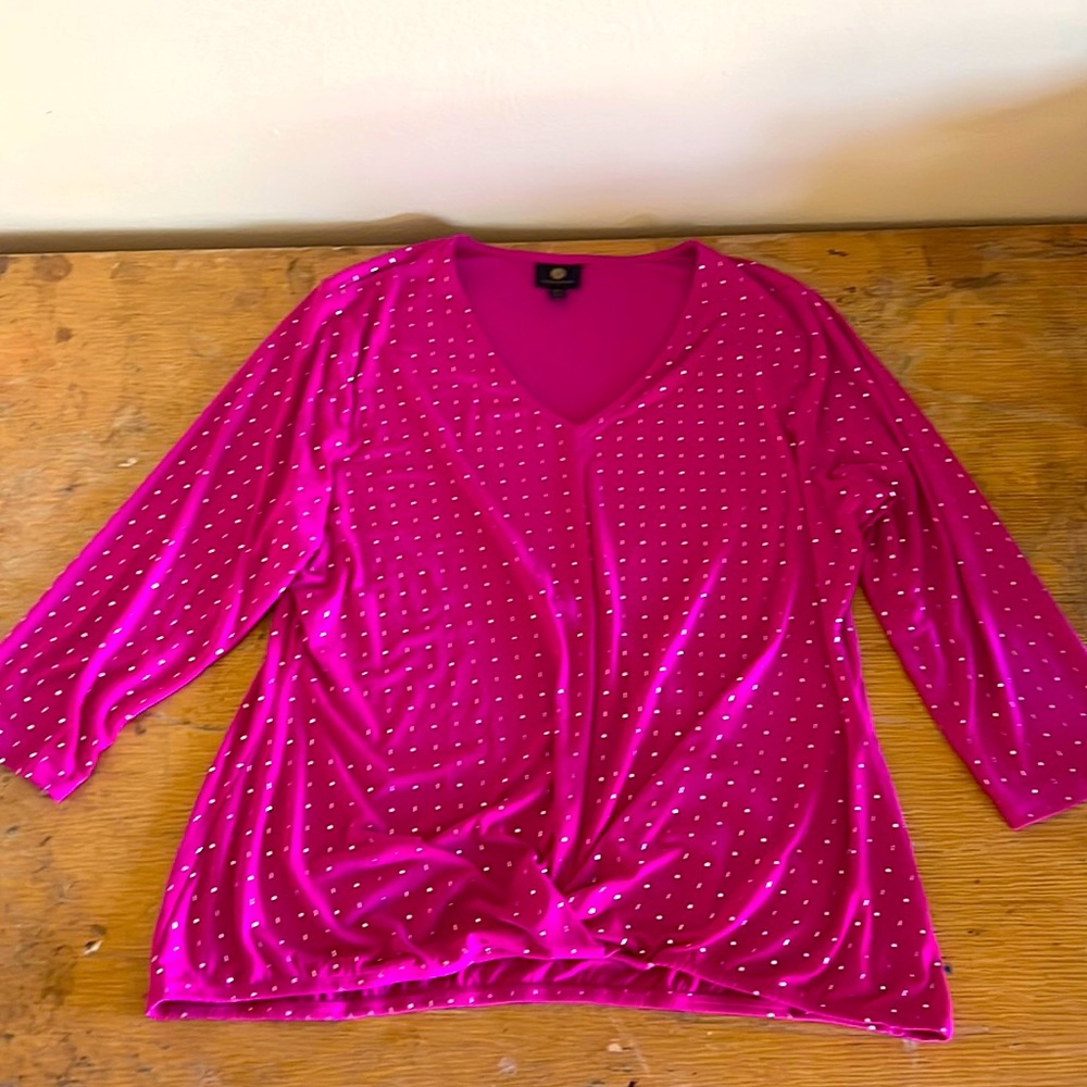 Pink satin blouse